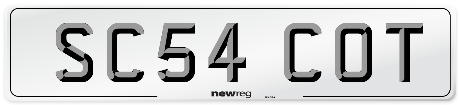 SC54 COT Number Plate from New Reg